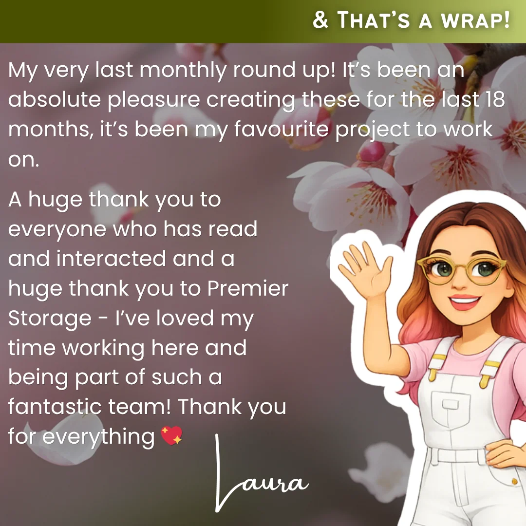 Final Monthly Round Up slide with a personal message reflecting on the project and thanking the team and audience for their support.