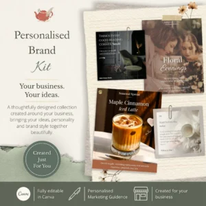 Personalised Brand Kit with editable Canva templates and marketing guidance
