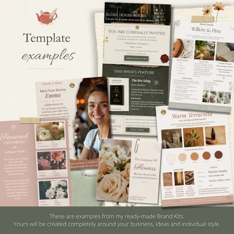 Examples of social media, carousel, email and brand templates