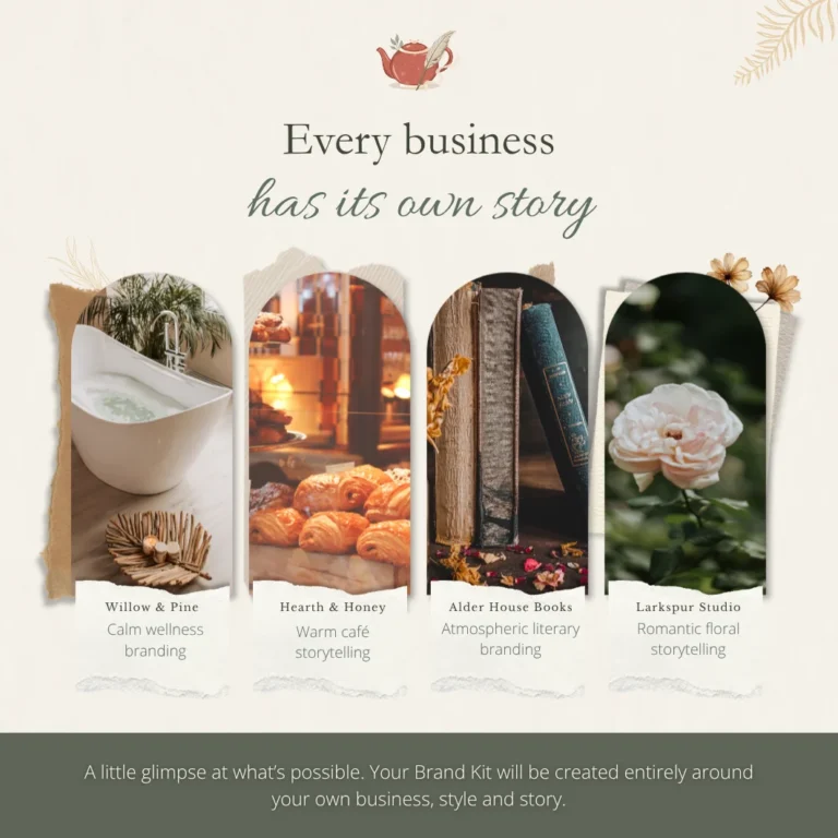 Four example brand styles showing different creative directions