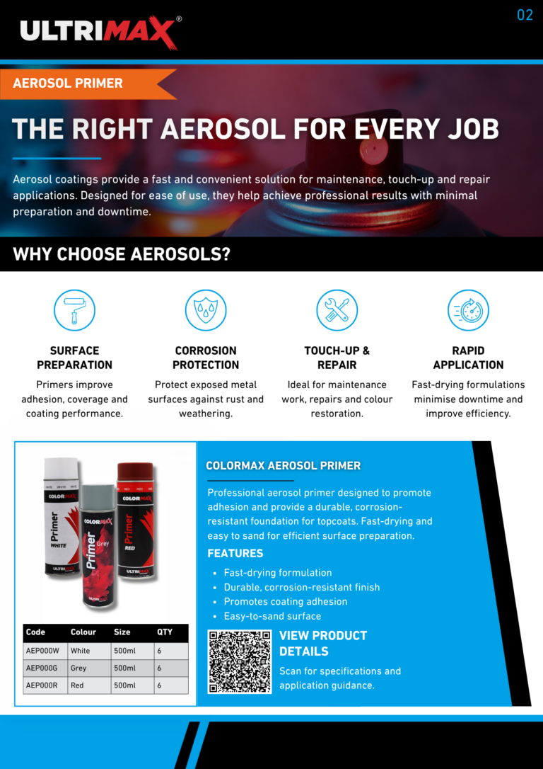 Ultrimax aerosol selection guide explaining how to choose the right aerosol